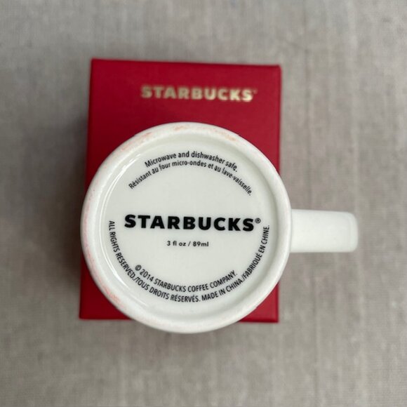 Starbucks SET 3 Holiday Christmas Candy Cane Stripe Mini Espresso Red Etched Mug - Picture 3 of 8